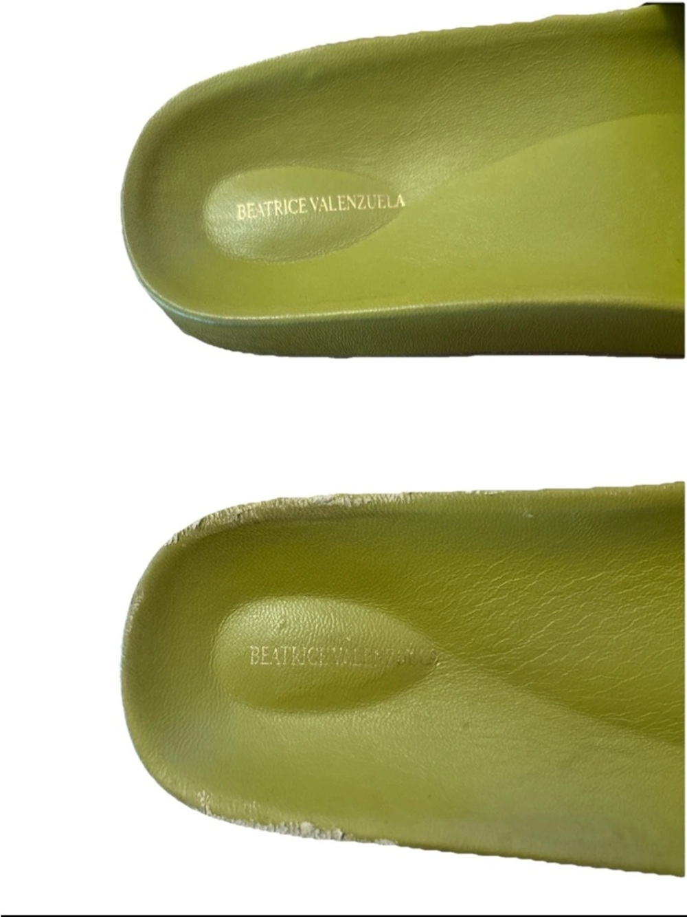 Beatrice Valenzuela Sandalia Monocolor Slide Sandals Green Leather - 5 - Picture 2 of 8